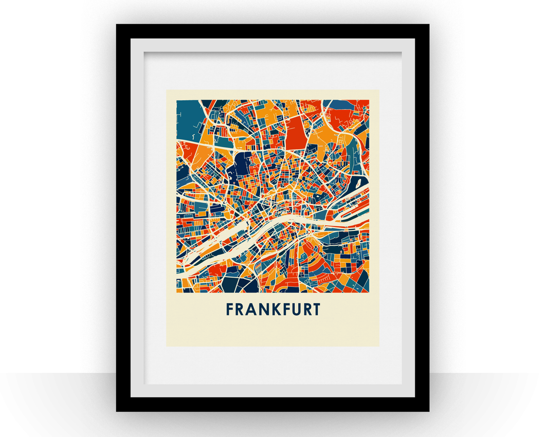 Frankfurt Map Print - Full Color Map Poster