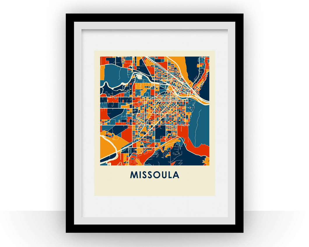 Missoula Map Print - Full Color Map Poster