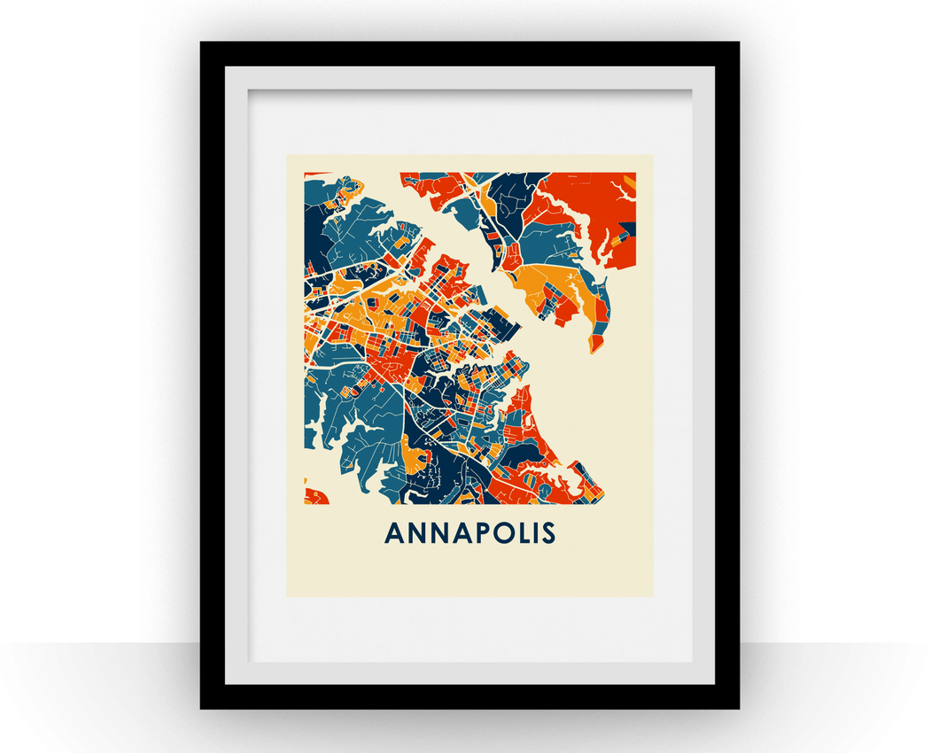 Affiche cartographique de Annapolis - Style Chroma