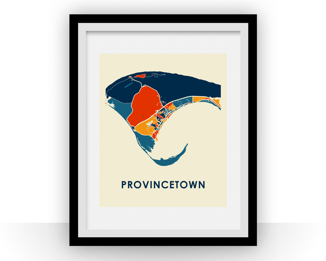 Affiche cartographique de Provincetown - Style Chroma