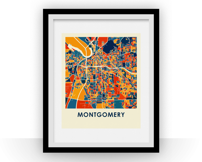 Montgomery Map Print - Full Color Map Poster