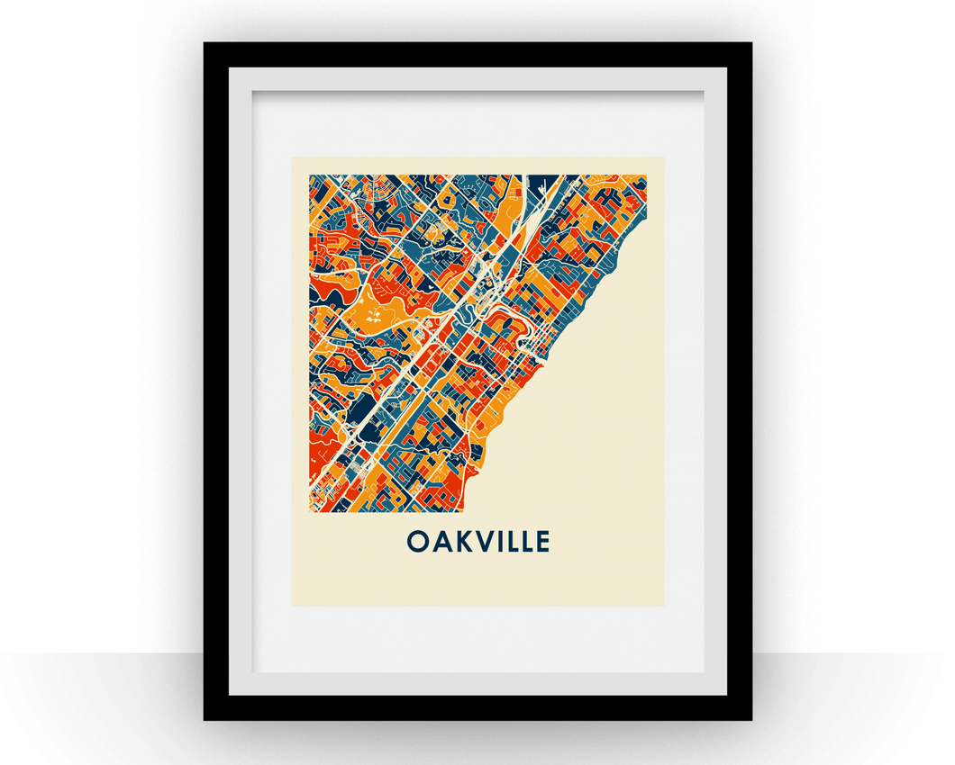 Oakville Ontario Map Print - Full Color Map Poster