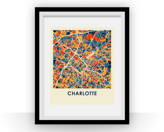 Charlotte Map Print - Full Color Map Poster