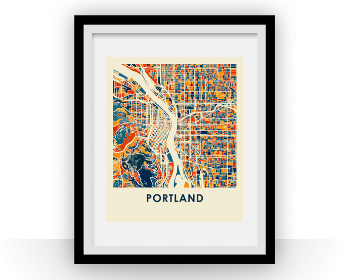 Portland Map Print - Full Color Map Poster