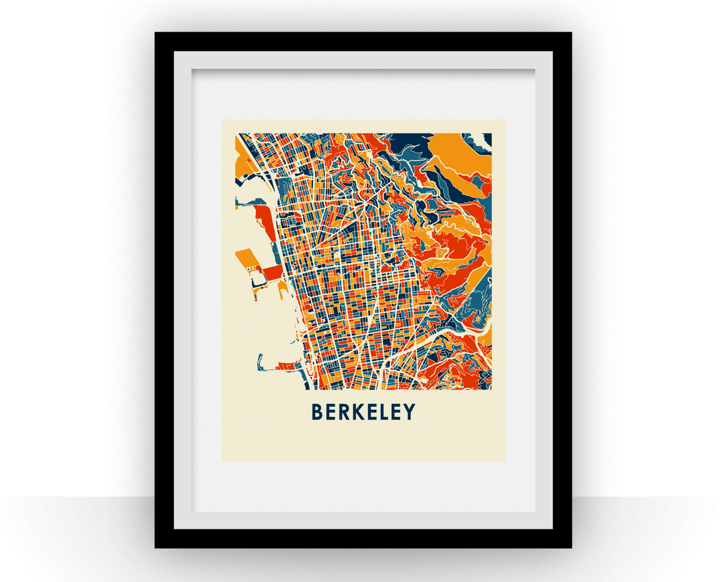 Affiche cartographique de Berkeley - Style Chroma