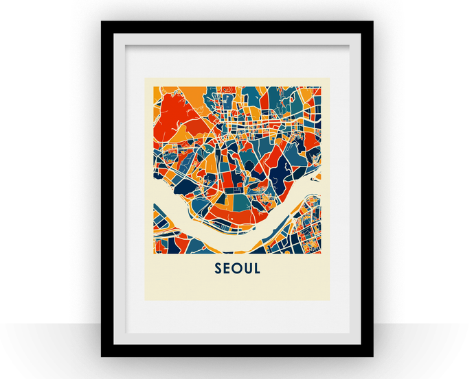 Seoul Map Print - Full Color Map Poster