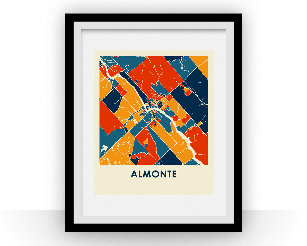 Affiche cartographique de Almonte - Style Chroma