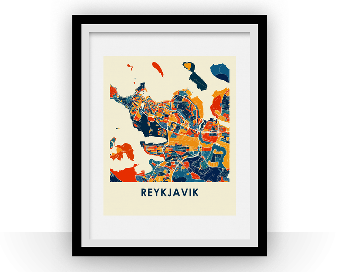 Reykjavik Map Print - Full Color Map Poster