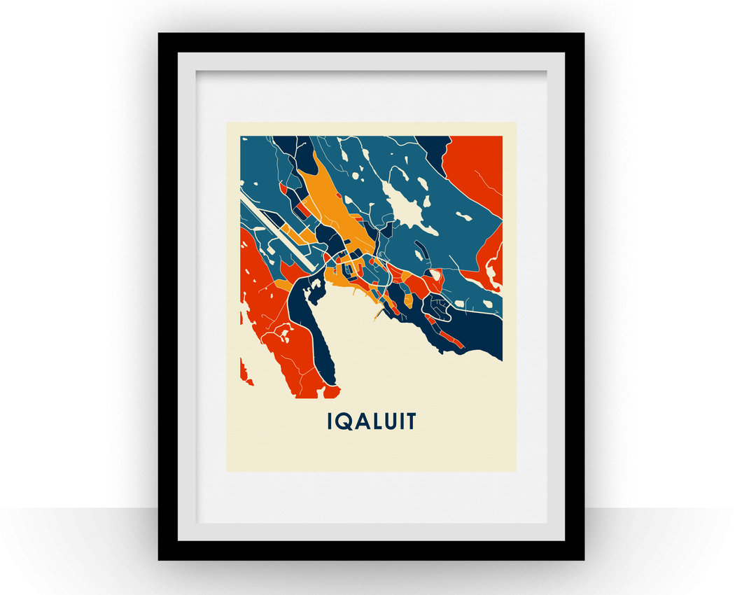 Affiche cartographique de Iqaluit - Style Chroma