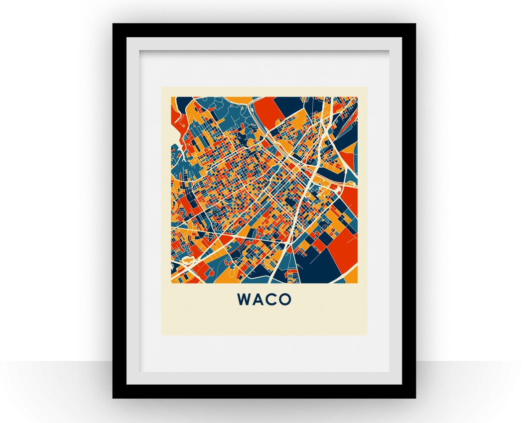 Waco Map Print - Full Color Map Poster