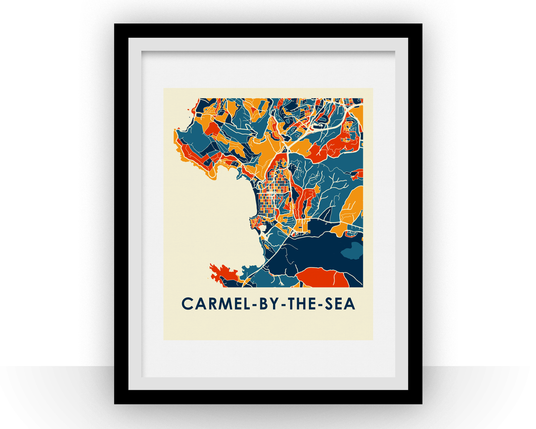 Affiche cartographique de Carmel-By-The-Sea - Style Chroma