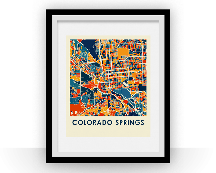 Colorado Springs Map Print - Full Color Map Poster