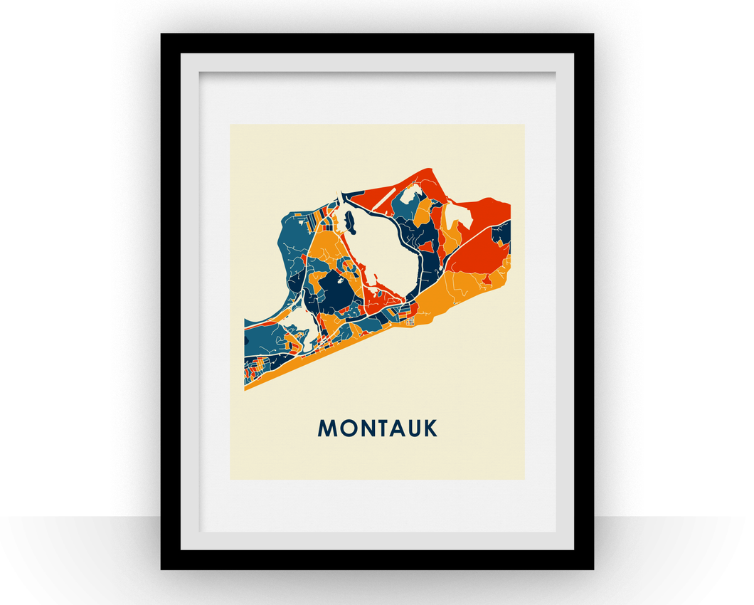 Affiche cartographique de Montauk - Style Chroma