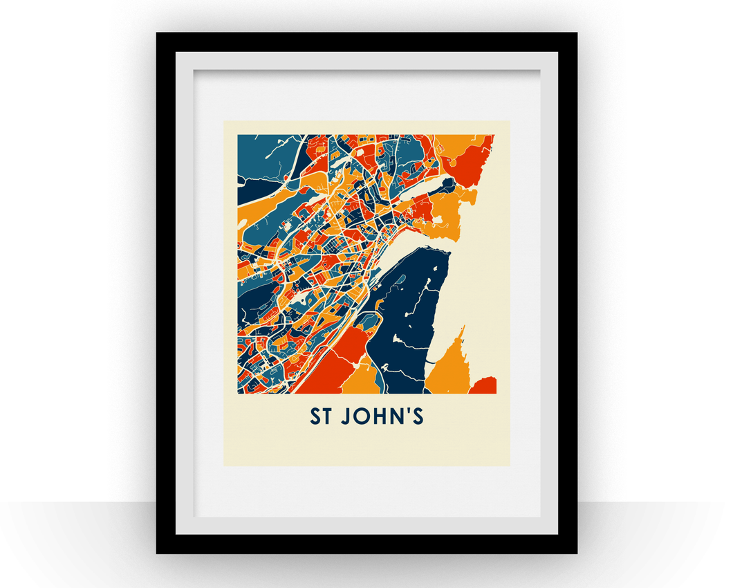 Affiche cartographique de St Johns - Style Chroma