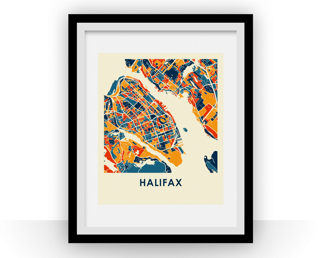 Affiche cartographique de Halifax - Style Chroma