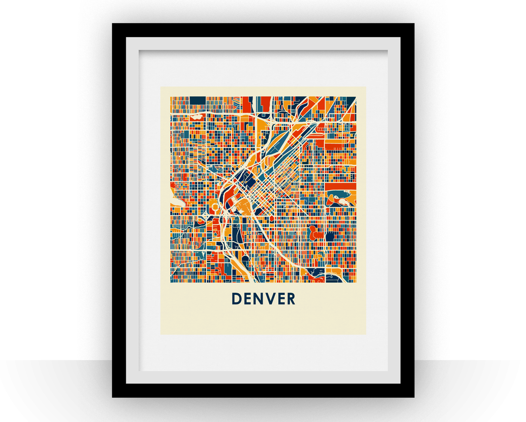 Denver Map Print - Full Color Map Poster