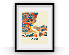 Charger l&#39;image dans la galerie, Lagos Map Print - Full Color Map Poster
