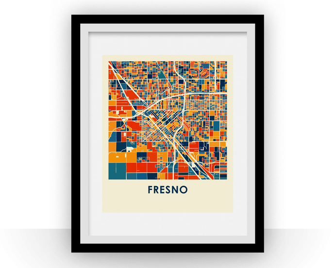 Fresno Map Print - Full Color Map Poster