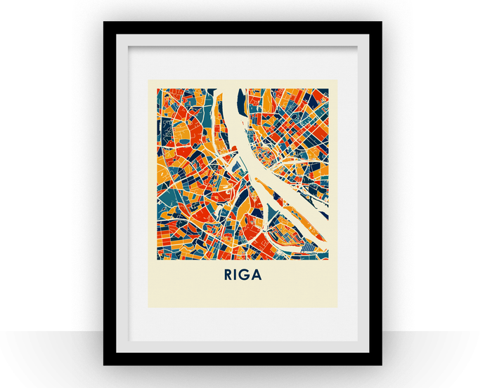 Riga Map Print - Full Color Map Poster