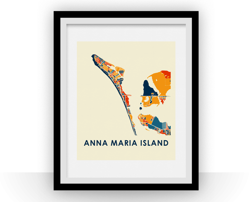 Affiche cartographique de Anna Maria Island - Style Chroma