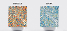 Load image into Gallery viewer, Paris Map Shower Curtain - france Shower Curtain - Chroma Series
