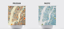 Load image into Gallery viewer, New York Map Shower Curtain - Vivid Red &amp; Blue Colors
