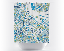 Charger l&#39;image dans la galerie, Rideau de douche cartographique de Amsterdam

