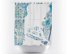 Load image into Gallery viewer, Miami Map Shower Curtain - usa Shower Curtain - Chroma Series
