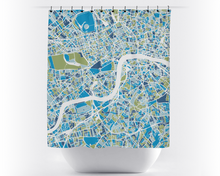 Charger l&#39;image dans la galerie, Rideau de douche cartographique de Londres
