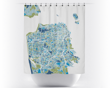 Load image into Gallery viewer, San Francisco Map Shower Curtain - usa Shower Curtain - Chroma Series
