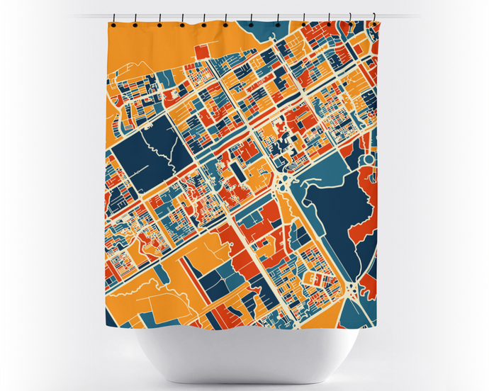 Islamabad Map Shower Curtain - pakistan Shower Curtain - Chroma Series