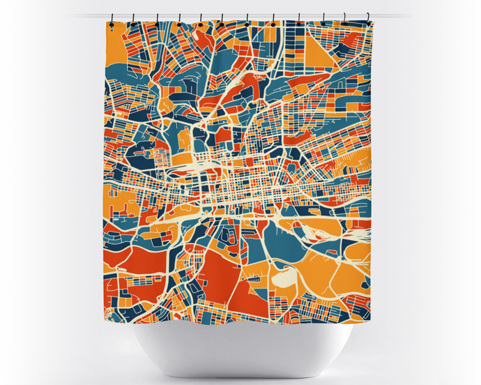 Johannesburg Map Shower Curtain - south africa Shower Curtain - Chroma Series