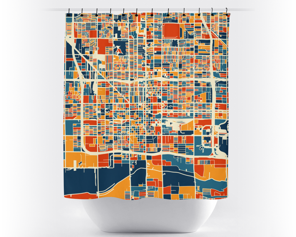 Phoenix Map Shower Curtain - usa Shower Curtain - Chroma Series