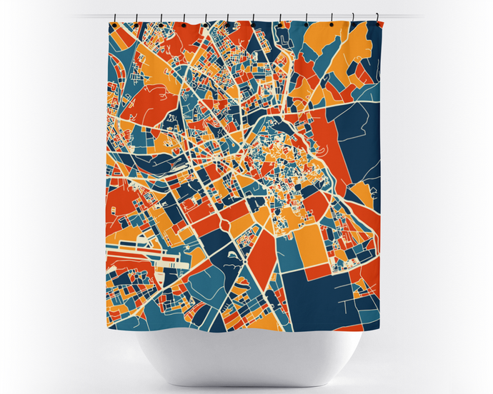 Marrakesh Map Shower Curtain - moroco Shower Curtain - Chroma Series