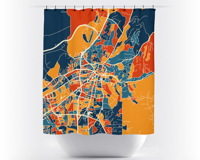 Santa Fe Map Shower Curtain - usa Shower Curtain - Chroma Series