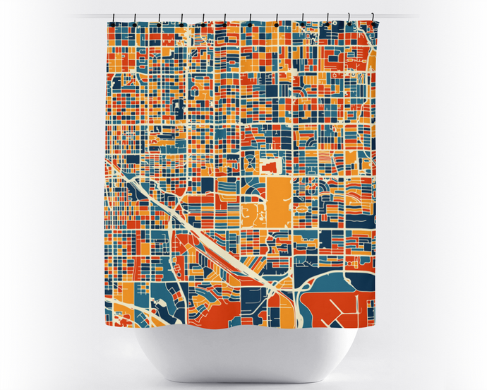 Tucson Map Shower Curtain - usa Shower Curtain - Chroma Series