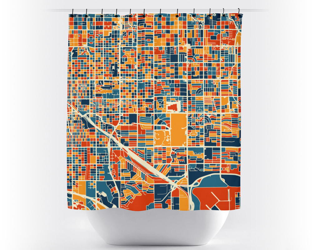Tucson Map Shower Curtain - usa Shower Curtain - Chroma Series