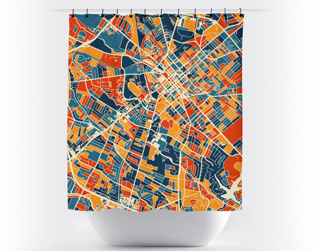 Lexington Map Shower Curtain - usa Shower Curtain - Chroma Series