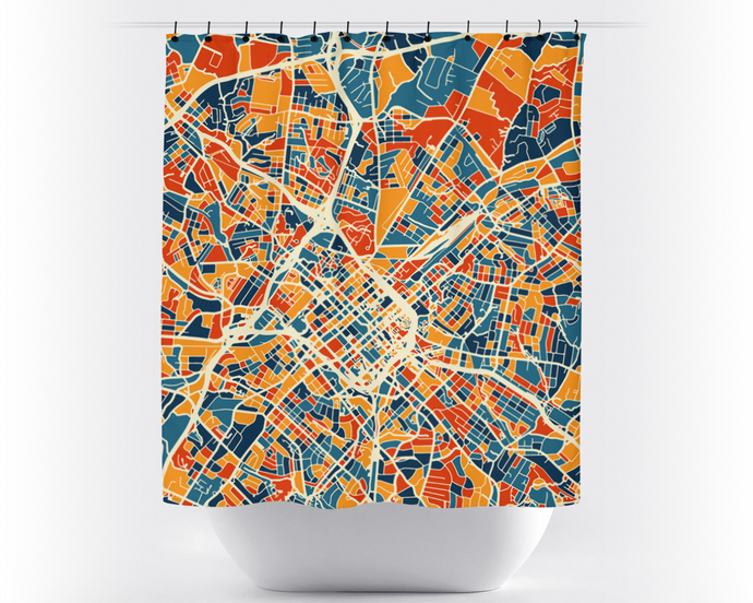 Charlotte Map Shower Curtain - usa Shower Curtain - Chroma Series