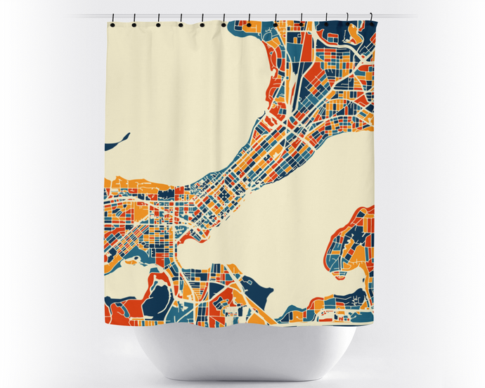 Madison Map Shower Curtain - usa Shower Curtain - Chroma Series