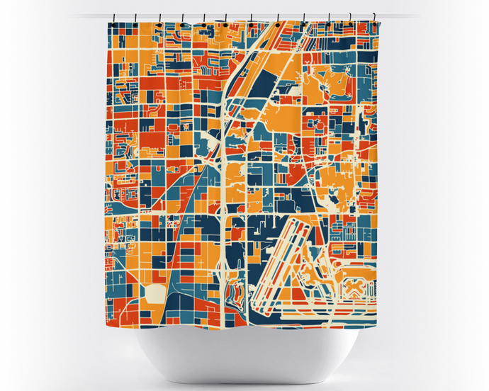 Las Vegas Map Shower Curtain - usa Shower Curtain - Chroma Series