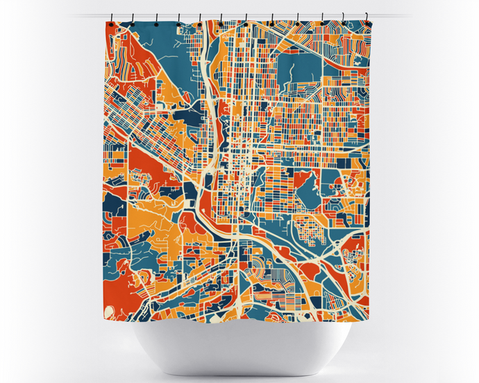 Colorado Springs Map Shower Curtain - usa Shower Curtain - Chroma Series
