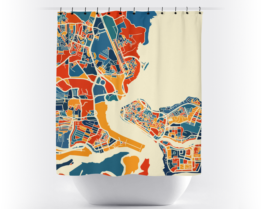 Lagos Map Shower Curtain - nigeria Shower Curtain - Chroma Series