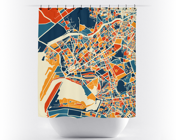 Karachi Map Shower Curtain - pakistan Shower Curtain - Chroma Series