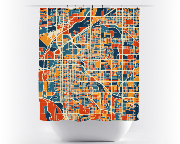 Lincoln Map Shower Curtain - usa Shower Curtain - Chroma Series