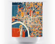 Load image into Gallery viewer, Tulsa Map Shower Curtain - usa Shower Curtain - Chroma Series
