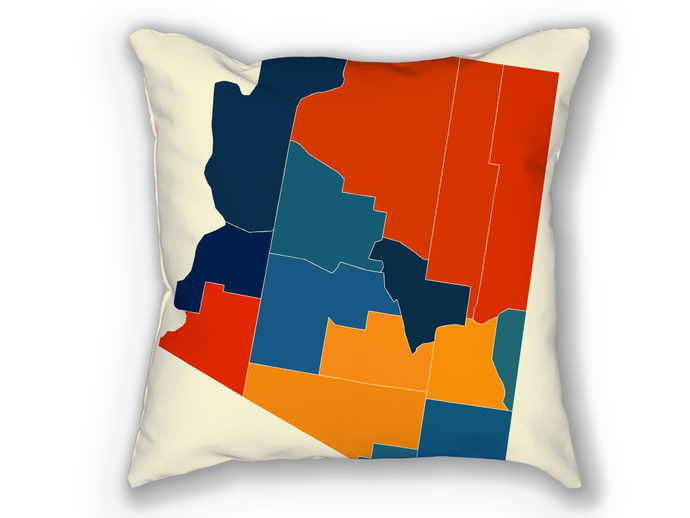 Arizona Map Pillow - AZ Map Pillow 18x18