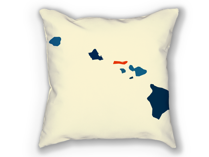 Hawaii Map Pillow - HI Map Pillow 18x18