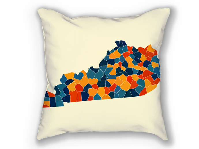 Kentucky Map Pillow - KY Map Pillow 18x18