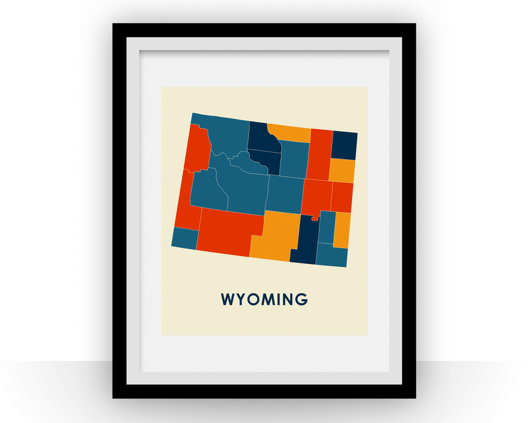 Wyoming Map Print - Full Color Map Poster